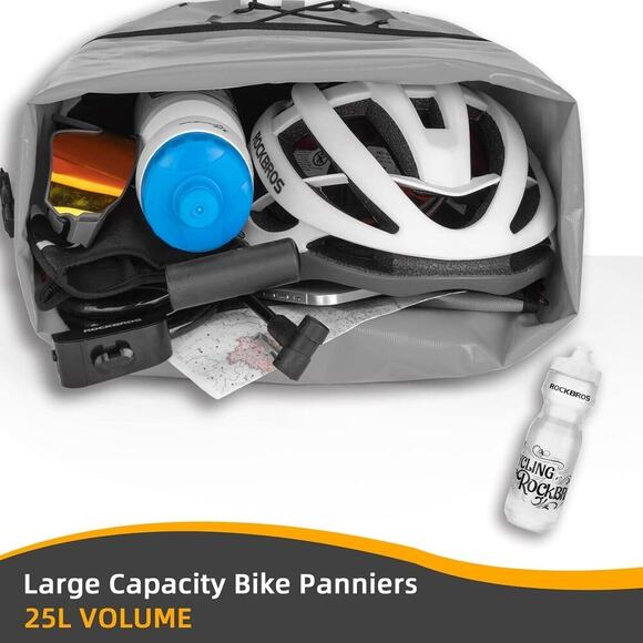 ROCKBROS Bike Pannier Waterproof Bike Rear Rack Bag Max 30L Large Capacity - Picture 4 of 10
